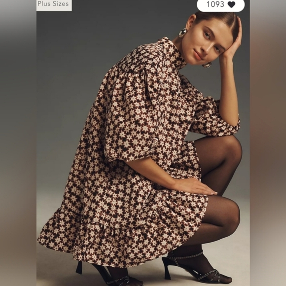 Anthropologie Long Sleeve Patterned Dress